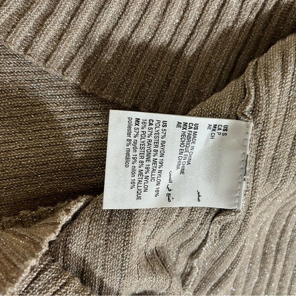 Alfani knit A line midi skirt gold shimmer s S NWOT - Picture 5 of 5